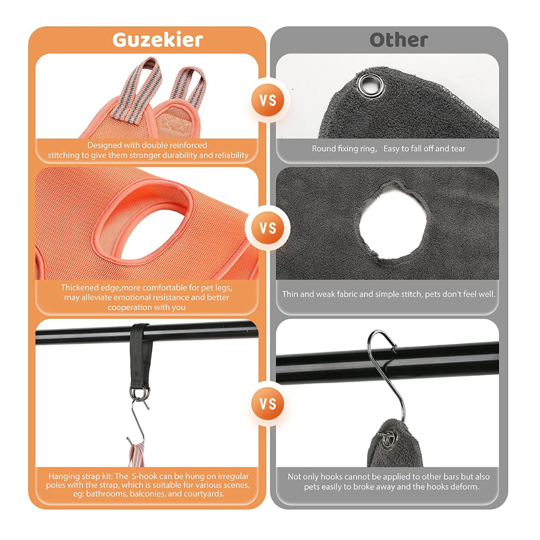 Pet Hammock Restraint Bag with Nail Clippers/Trimmer, Nail File, Pet Comb, Ear/Eye Care