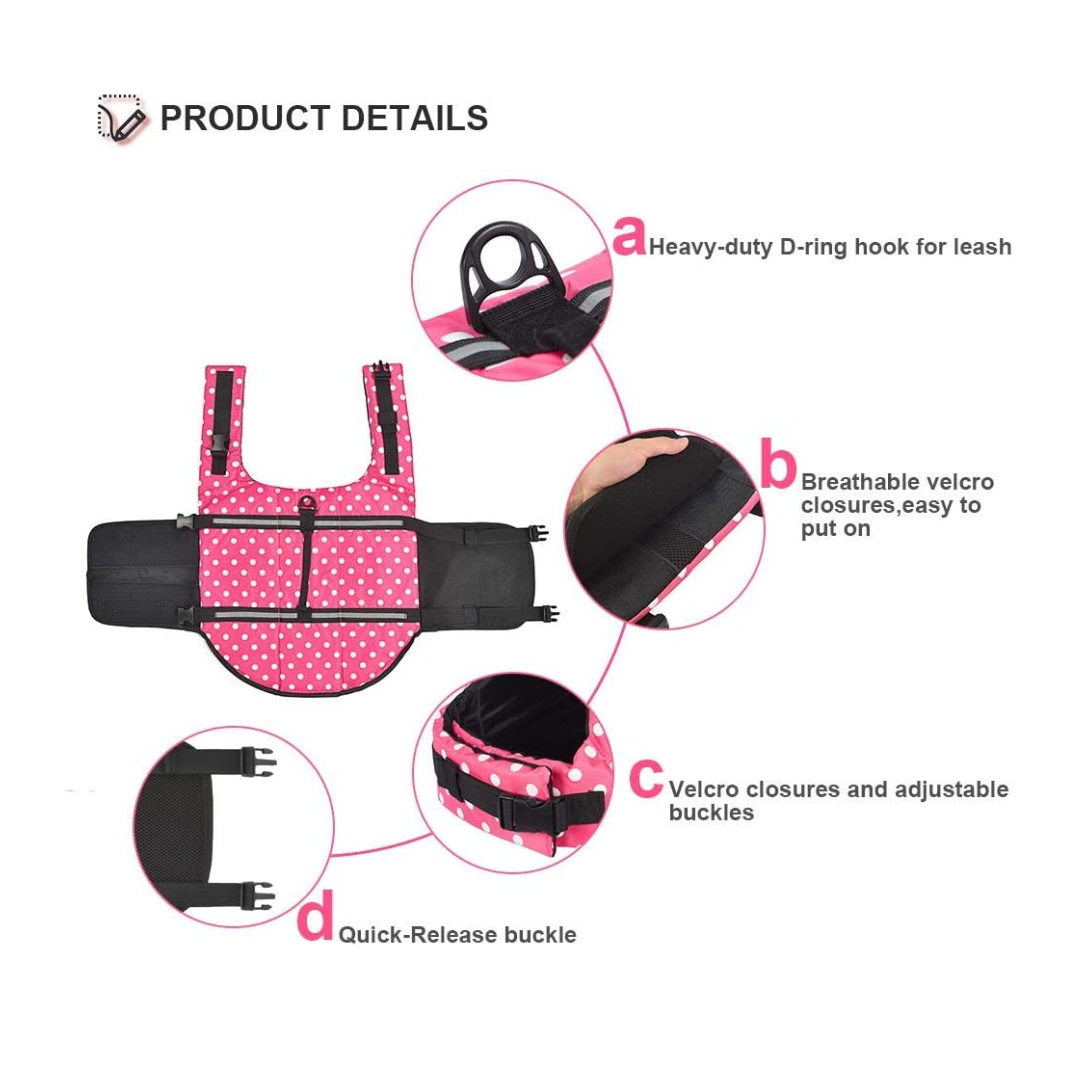 Dog Swimming Vest with Rescue Handle