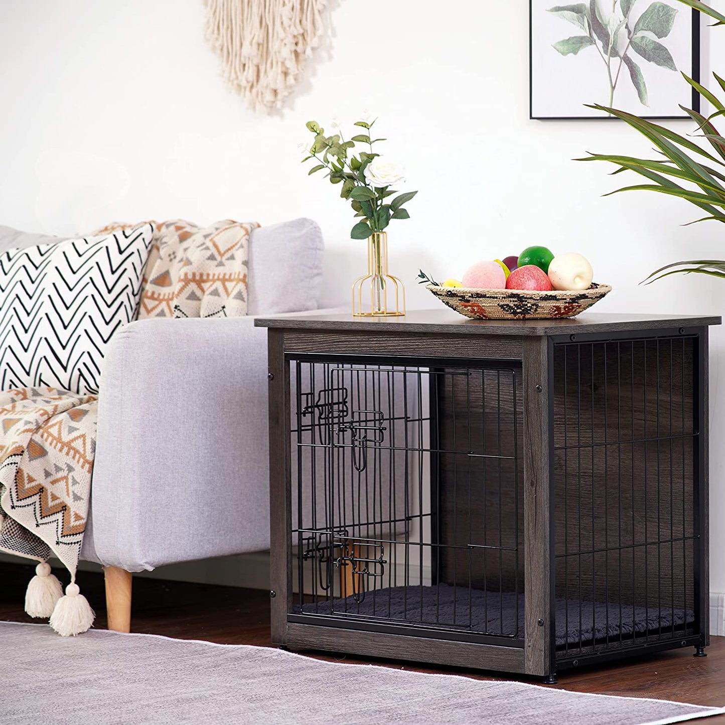 Wooden Dog Crate with Double Doors