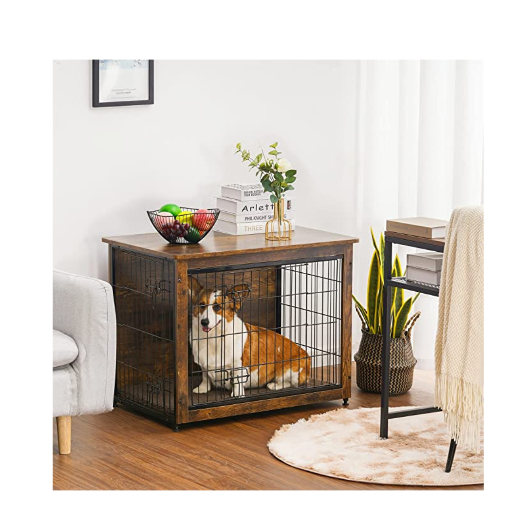 32.5" L Dog Crate Furniture with Cushion