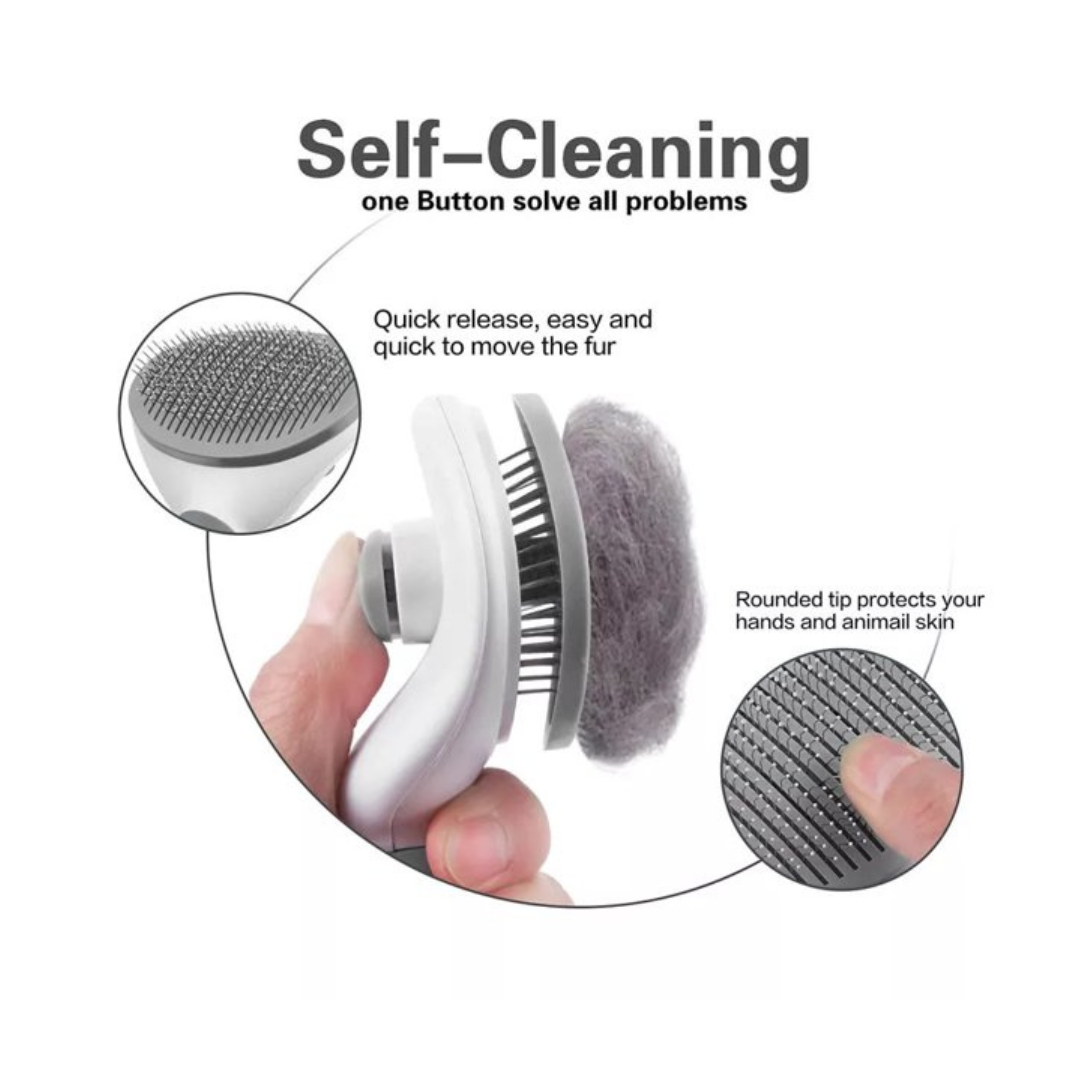 Pet Grooming Slicker for Self Cleaning