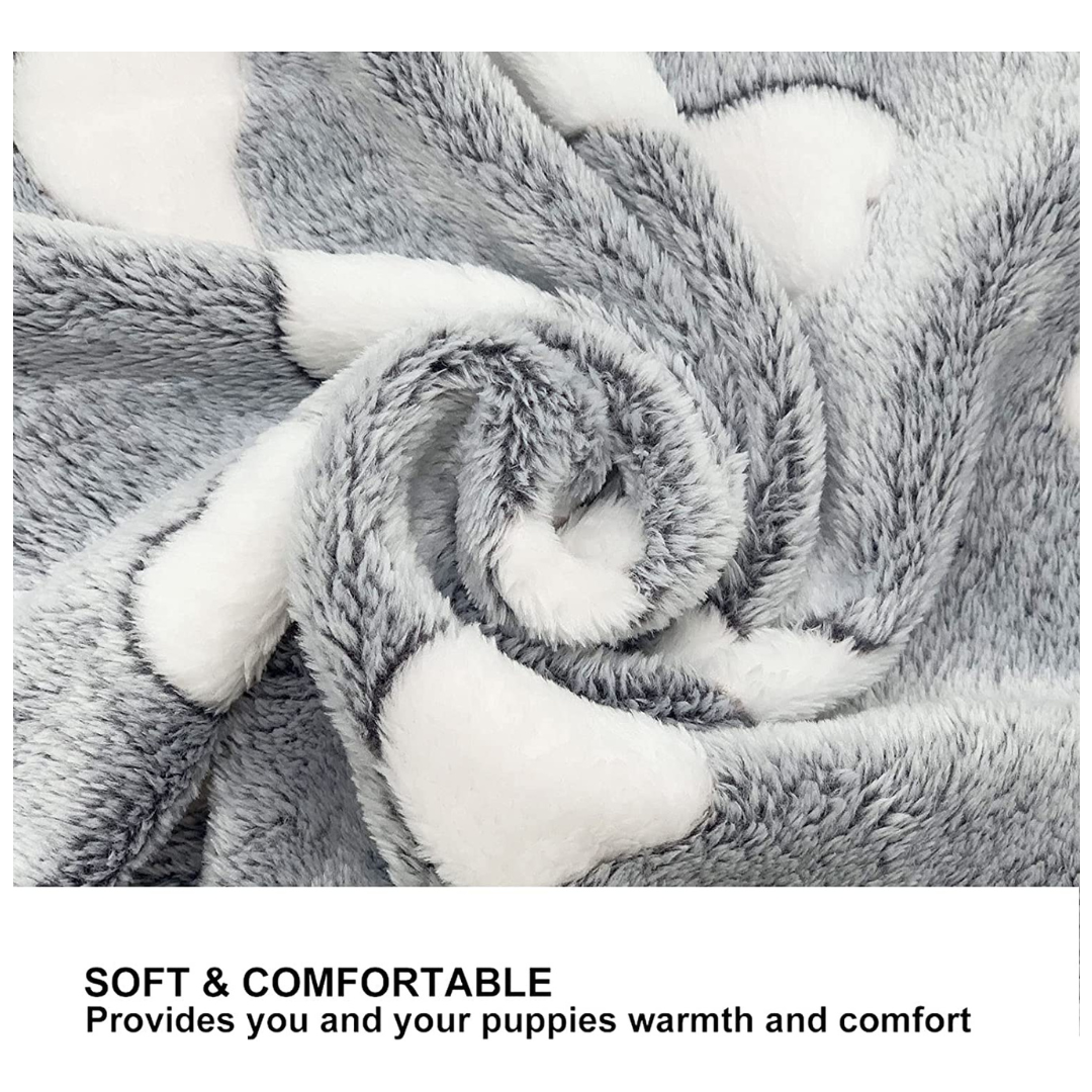 1 Pack 3 Puppy Blankets Super Soft Warm Sleep Mat Grey
