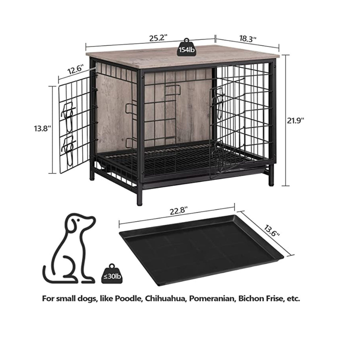 25.2" Indoor Pet Crate End Table