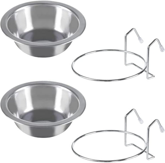 Set of 2 Stainless-Steel Dog Bowls