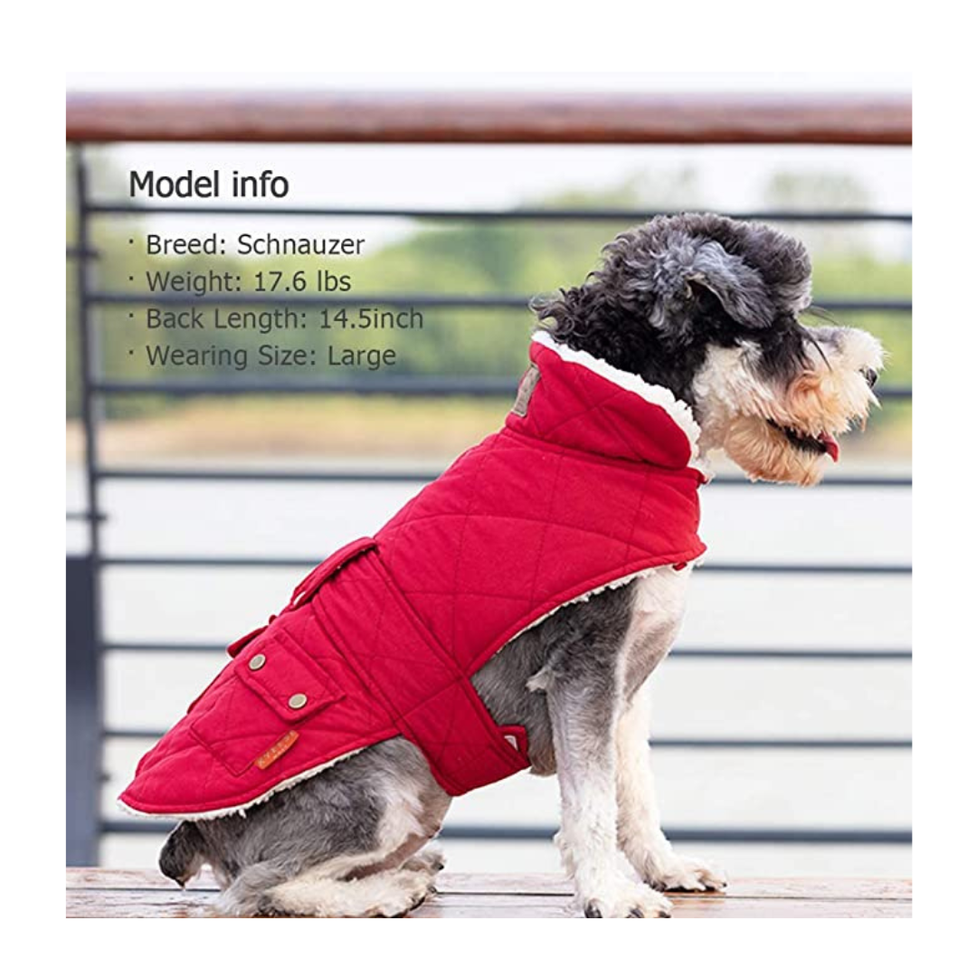 Dog Jacket Windproof Padded Sherpa