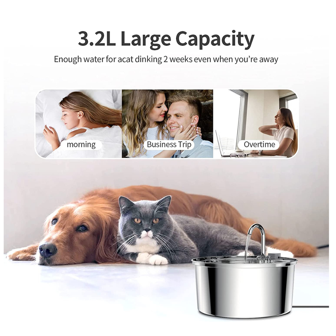 Cat Water Stainless Fountain Dog