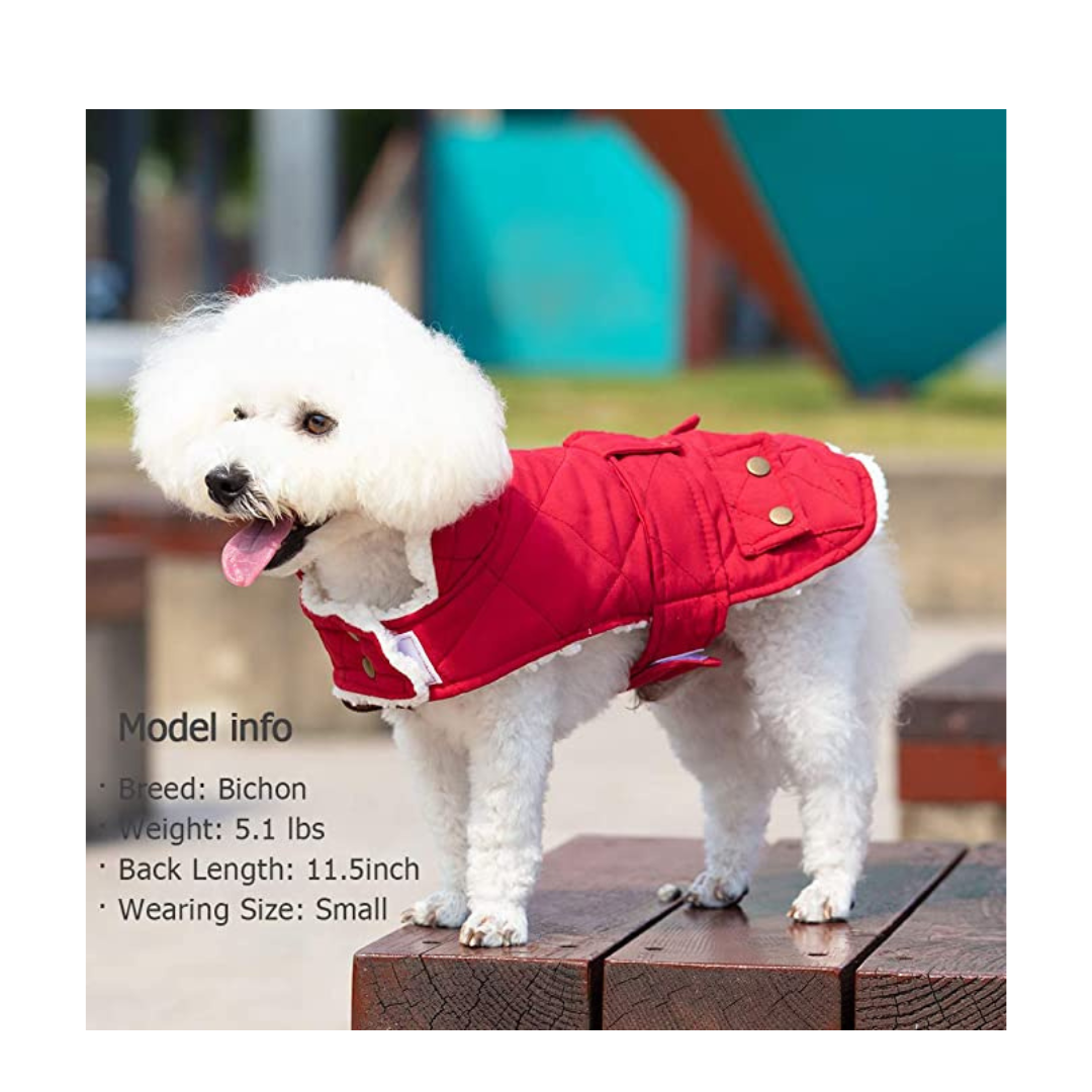 Dog Jacket Windproof Padded Sherpa