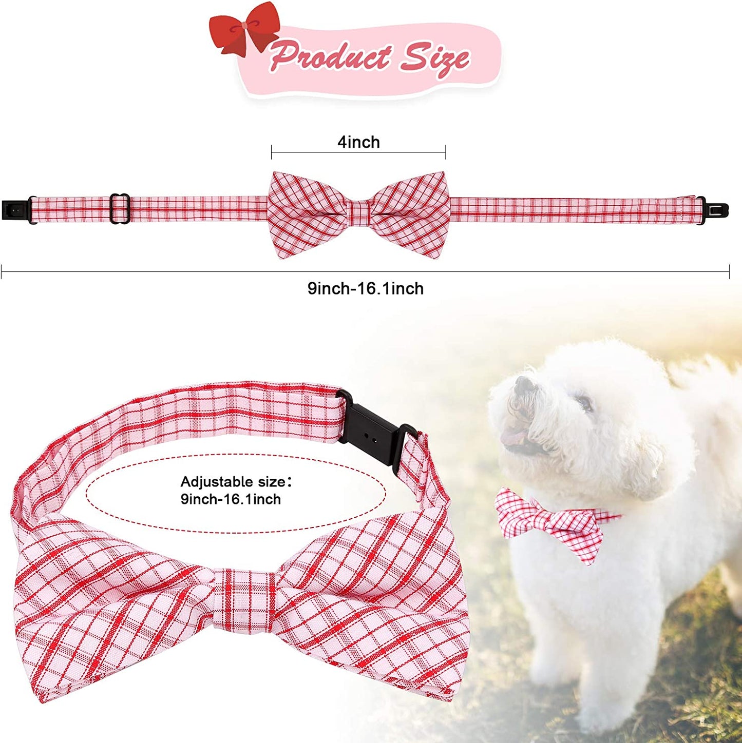 Adjustable Bowties for Small Medium Large Dogs Cats Pets Grooming Accessories