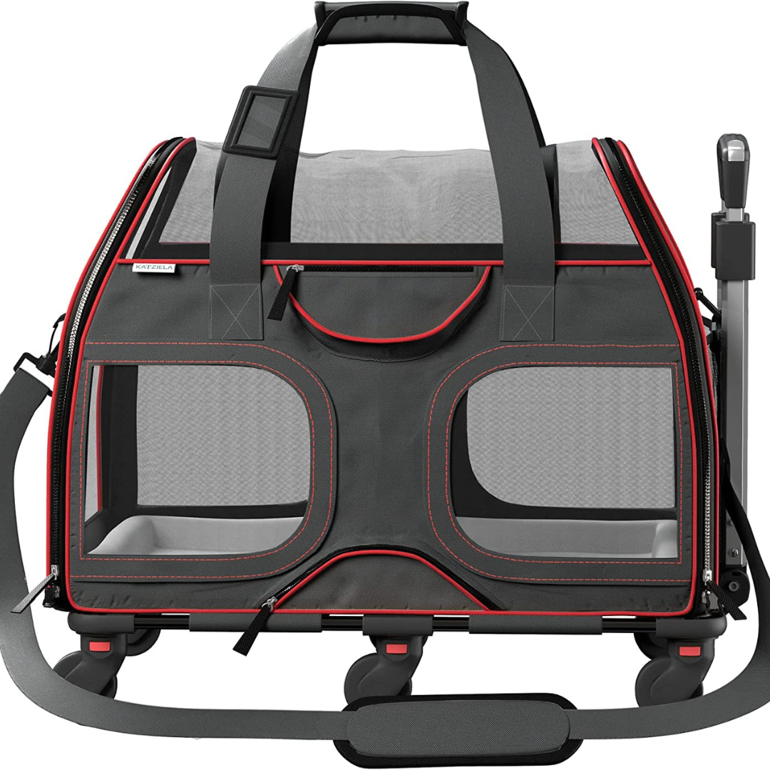 Dog Carrier Luggage (Black/Red)