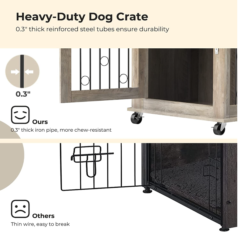 Dog Crate Furniture with Divider  2 Small