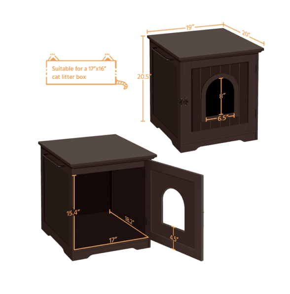 Pet Crate End Table Wooden Cage