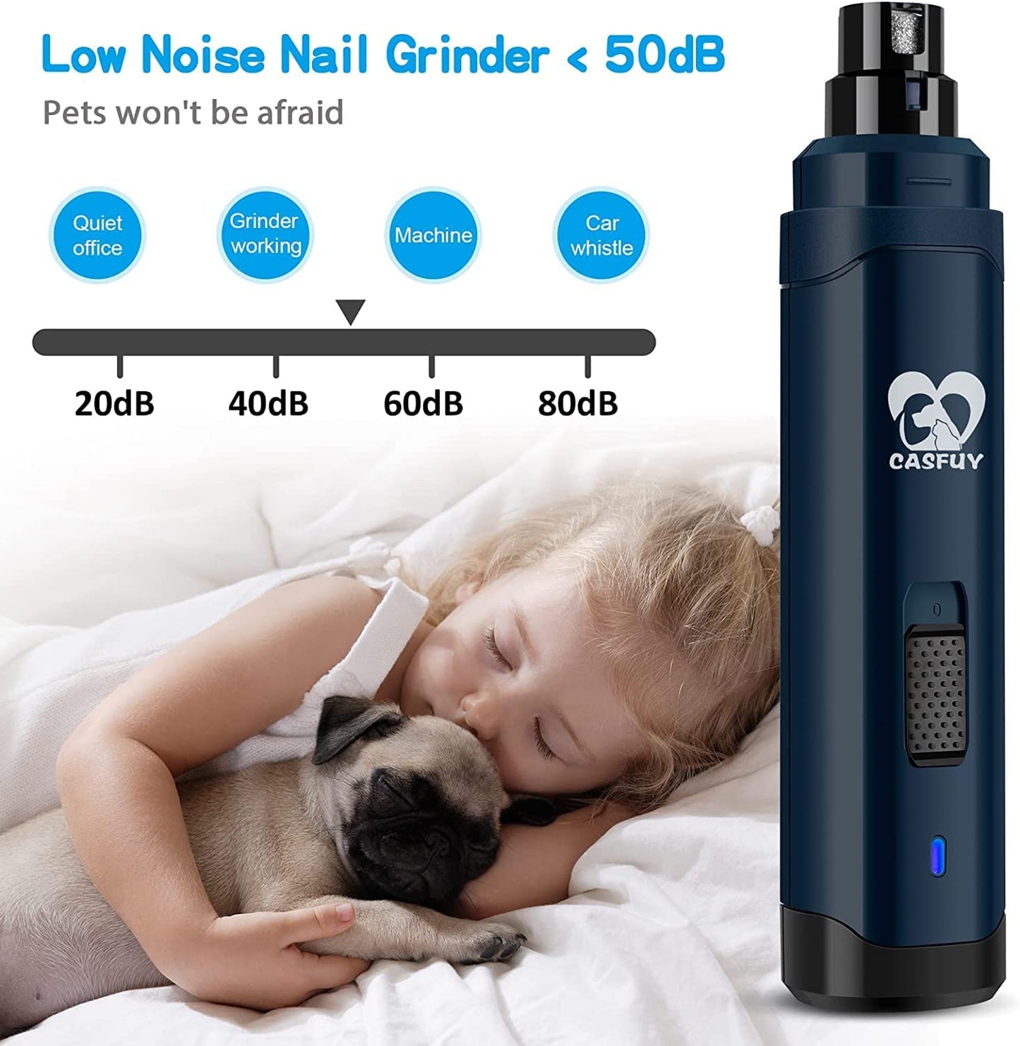 Electric Rechargeable Pet Nail Trimmer Painless Paws Grooming & Smoothing